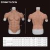 SMITIZEN Silicone Muscle Suit with Upgraded Fake Fake Macho Handsome Crossdressing for Men and Women L White Zipper, Version, Cosplay, Muscles, Abs,