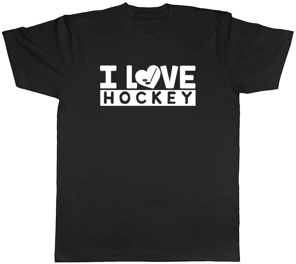 I Love Hockey Mens Unisex T-Shirt Tee