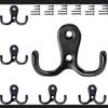 10/5Pcs Coat Hooks Wall-Mounted 2 Hole Towel Hanger For Coats Hat Clothing Home Storage Hook Wall Hook Towel Hanger For Hardware