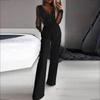 Women's European and American Mesh Splicing Jumpsuit