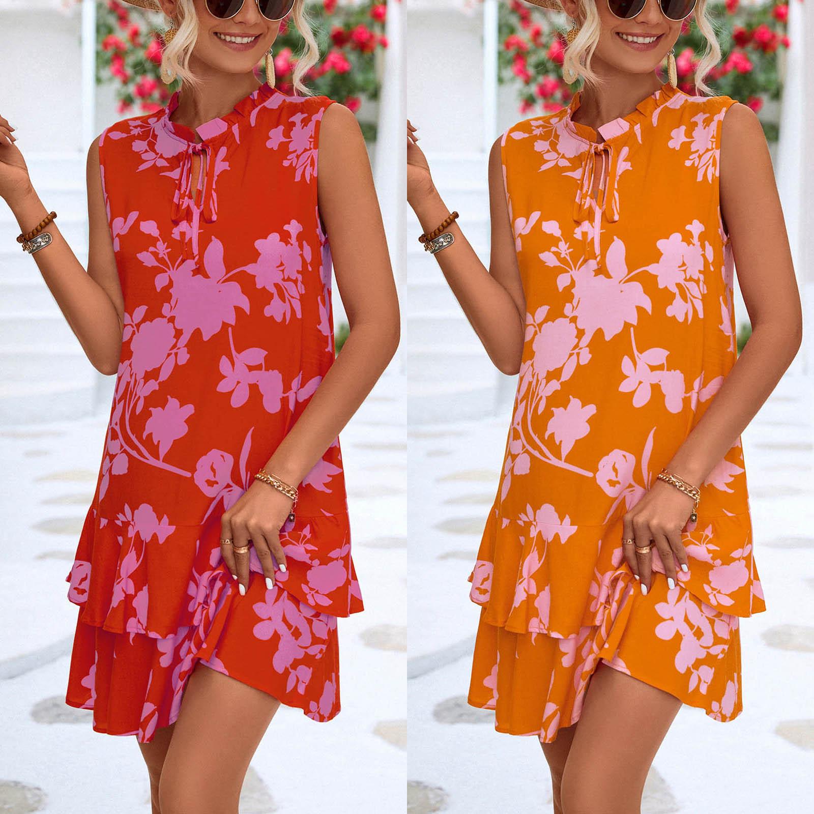 

Женское кружевное платье с рюшами без рукавов с V-образным вырезом