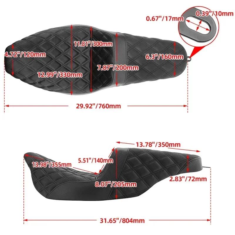 Motorcycle Two-Up Cushion Seat Front Driver Rear Passenger For Harley Touring Road King FLTRXS Electra Glide FLHX CVO 2008-2025