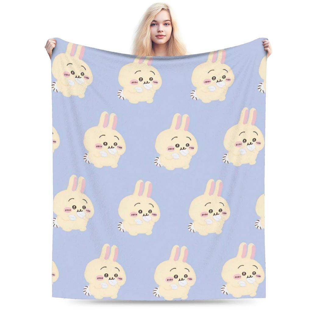 Chiikawa Cute Cartoon Manga Blanket Hachiware Usagi Wool Vintage Soft Throw Blanket for Home Decoration