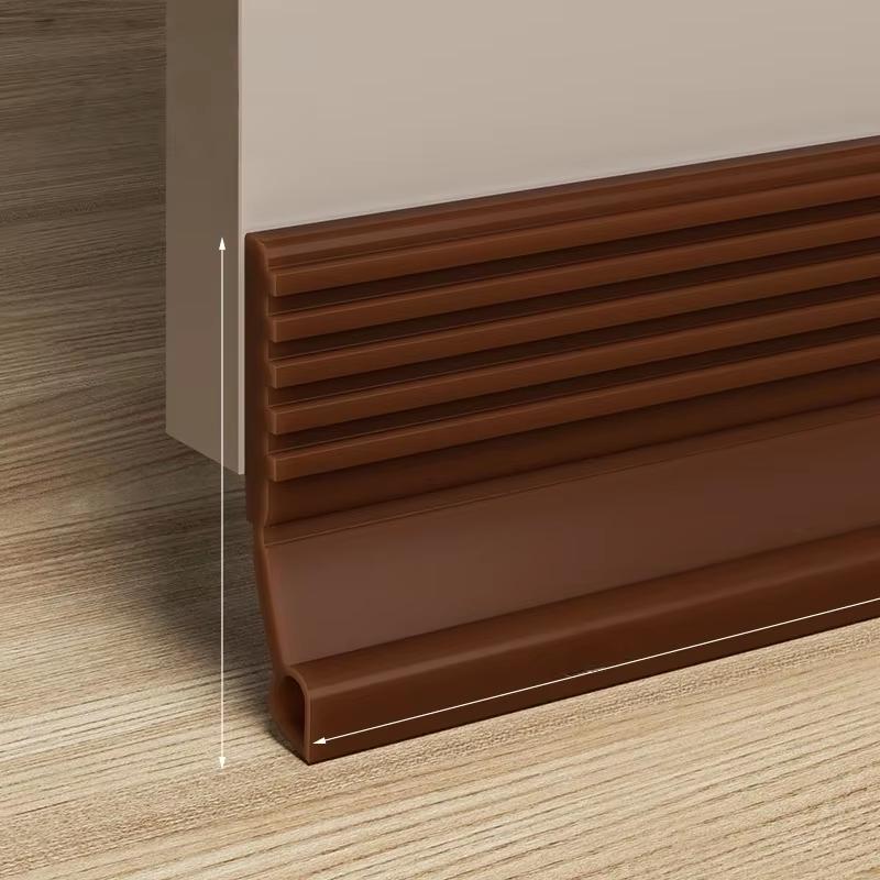 1PC 1m/39.37inch Self-Adhesive Windproof Door Bottom Seal Strip Double Dustproof Free-Cutting Under Door Weatherstrip