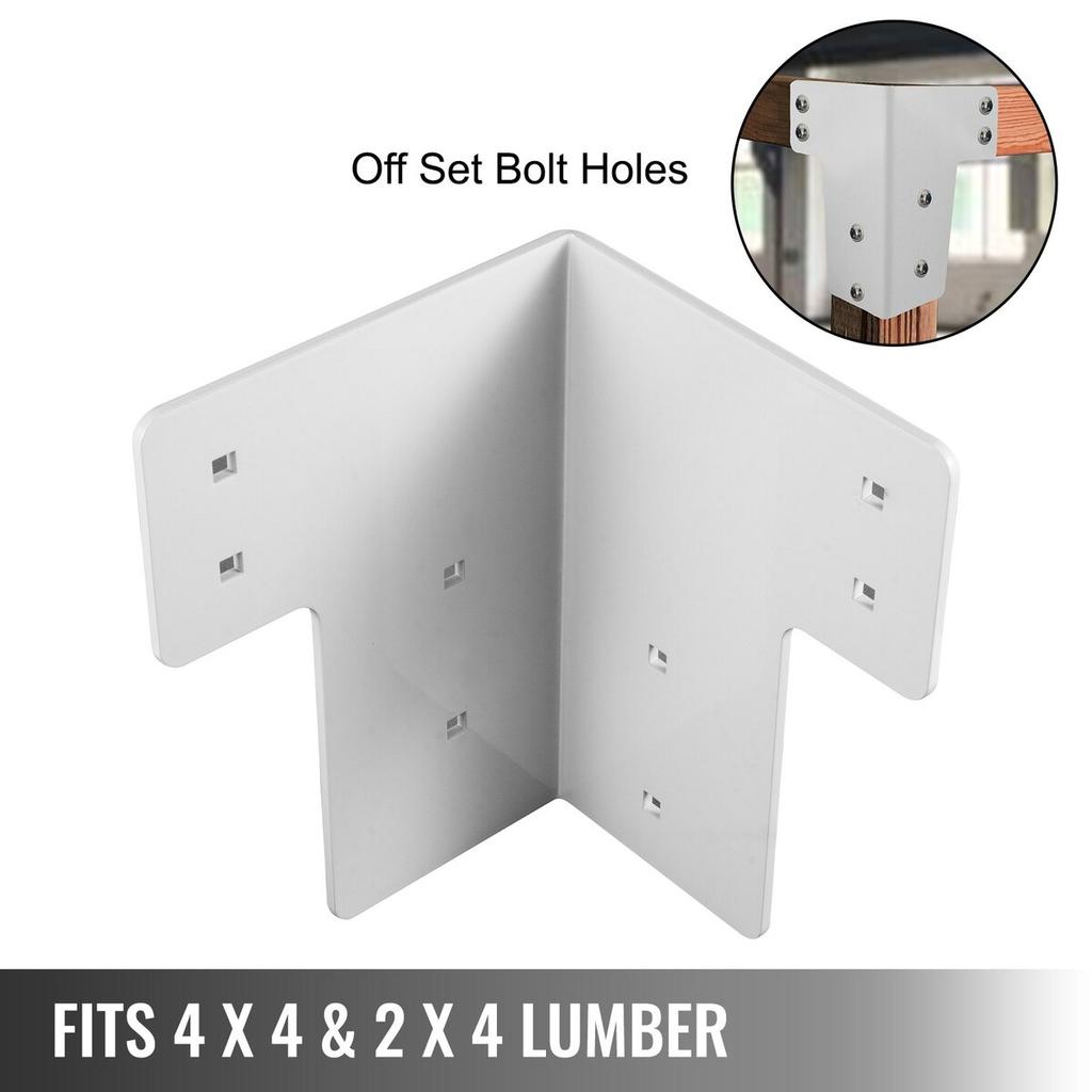 Workbench Corner Brackets 8 PCs Shop Table Bracket Kit 48 LBS Shop Table Corner Brackets 4 mm Right Angle White Color Galvanized Steel Elevated
