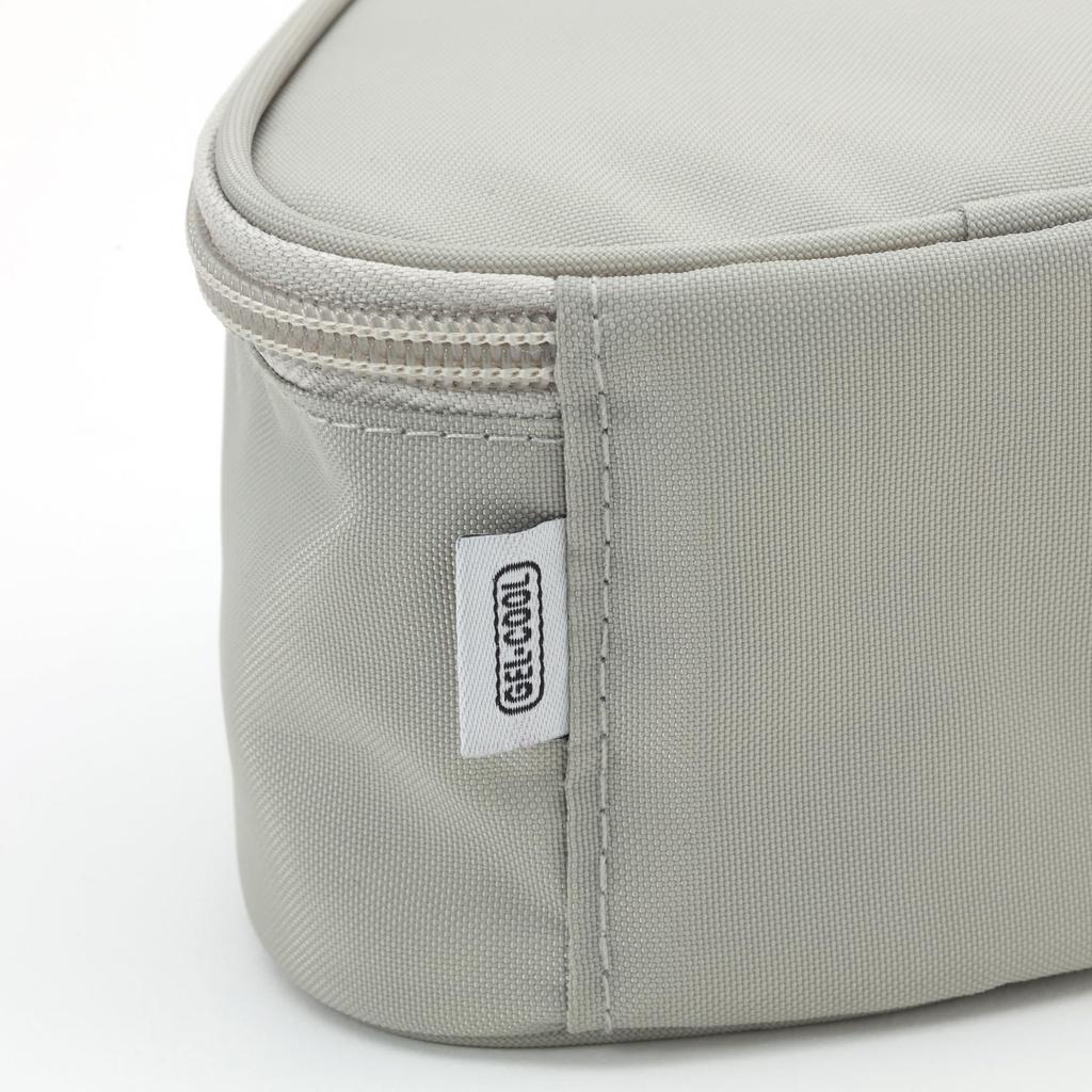 Miyoshi Seisakujyo Compatible Triangle Rice Ball Lunch W x D x H with Triangle Rice Ball Product GEL-COOL Case/Insulated Bag, Gray, 11.8cm 11.5cm