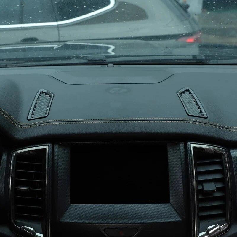 4pcs/Set Car Dashboard Air Conditioning Outlet Frame Cover Trim Fit For Ford Ranger Wildtrak 2015- Auto Interior Accessories