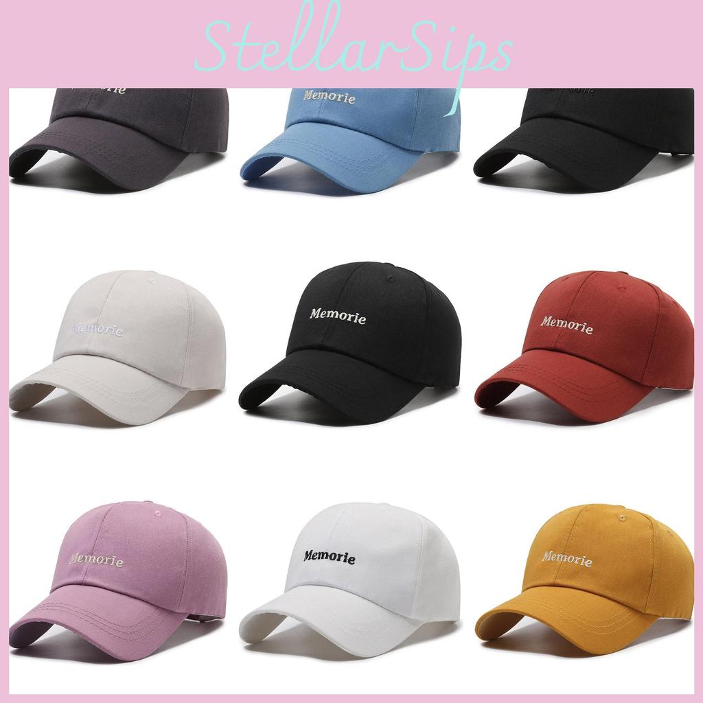 Memorie Embroidered Letter Baseball Cap Round Top Breathable Hat Gift Adjustable