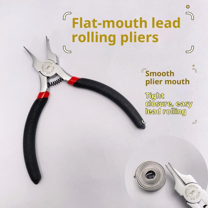 1 szt. Szerokie płaskie szczypce 5 cali Wielofunkcyjne cienkie płaskie szczypce igłowe do wyrobu biżuterii Wąskie płaskie szczypce