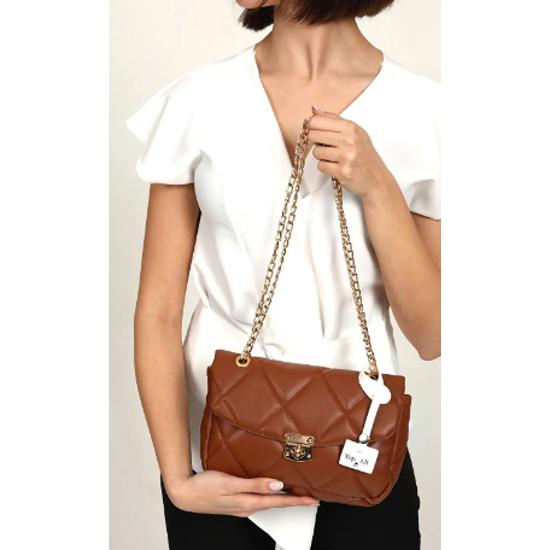 Tabafarben Damen Hand- und Schulter-Stepptasche