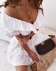 Popular Summer V-Neck Ruffle Dress with Short Sleeves