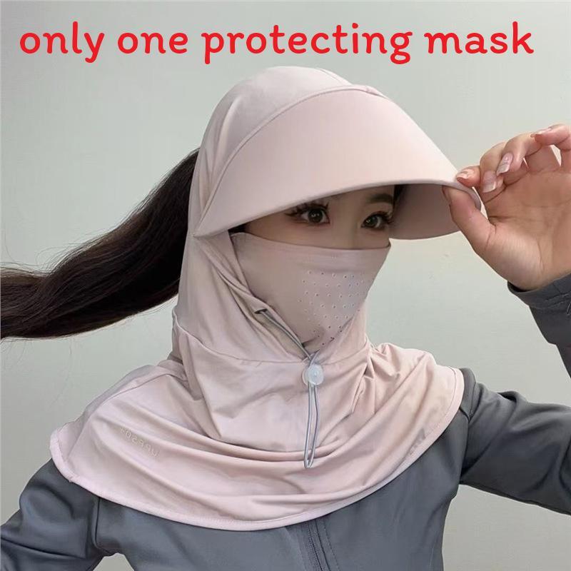 Cappello da Sole con Coulisse per Donna, Maschera Facciale con Protezione UV Estiva
