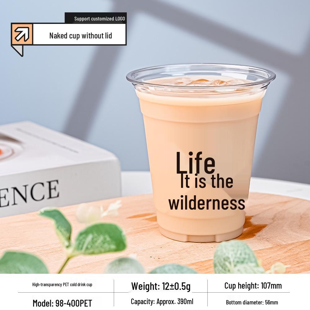 Ins Style Disposable Cold Drink Cup with Text - Trendy Milk Tea Cup 500 pieces