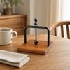 Upright Napkin Holder Compact with Wooden Base Tabletop Accessory