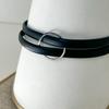 Glory_Arden Surgical Steel 2-Strand Cowhide Bracelet/Ghmb-296