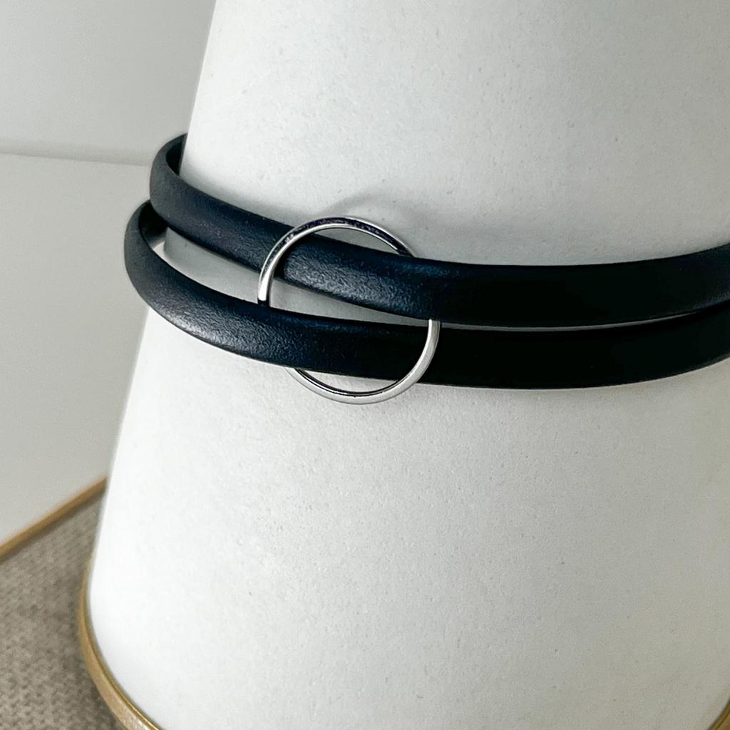 Glory_Arden Surgical Steel 2-Strand Cowhide Bracelet/Ghmb-296