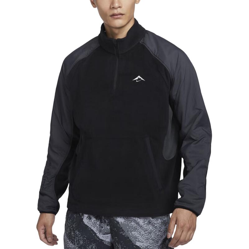 Nike As M Nk Polartec Trail Fleece Comfortable Knit Stand Collar Pullover Jacket Men Jackets Black FV9964010
