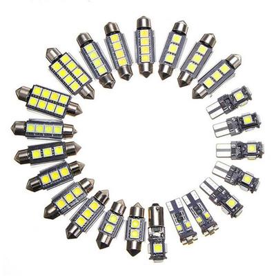 23ks Super Jasné Canbus LED Žárovky 5050 SMD LED Světla Žárovka Osvětlení interiéru auta Kopule LED MAP
