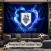 Wall Hanging Tapestry Custom NamePreston North End Pattern Personalized Printed Fabric Wall Decor