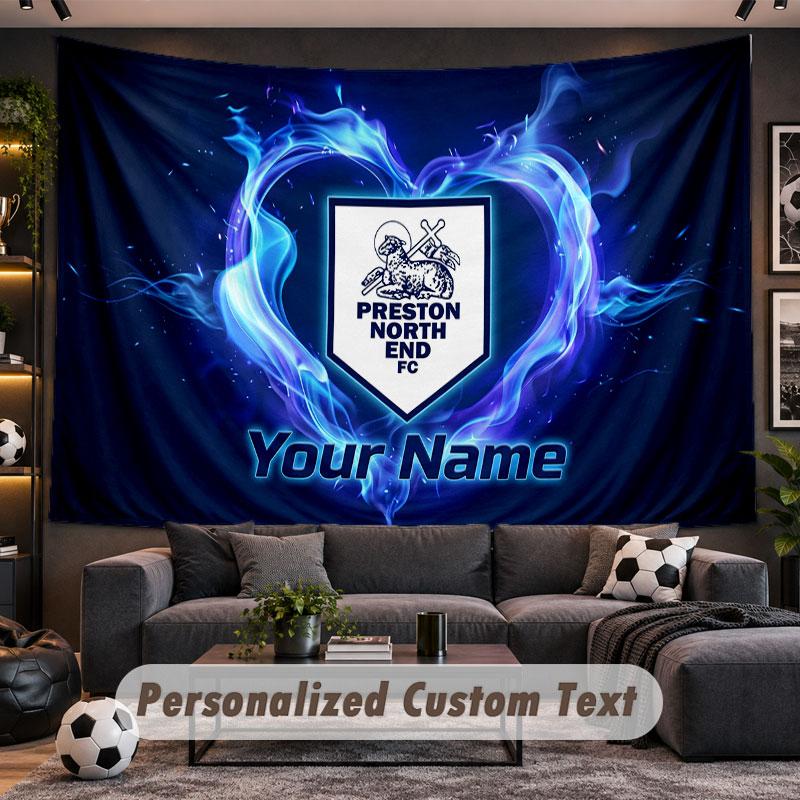 Wall Hanging Tapestry Custom NamePreston North End Pattern Personalized Printed Fabric Wall Decor