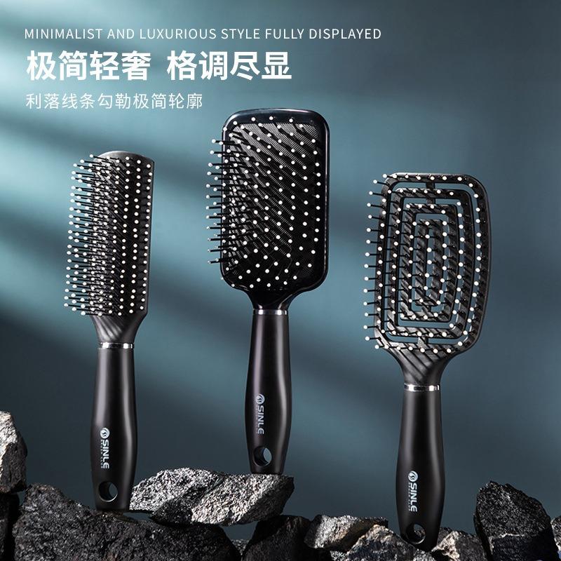 Black Air Cushion Massage Hair Comb For Men Women Fluffy Hair Styling