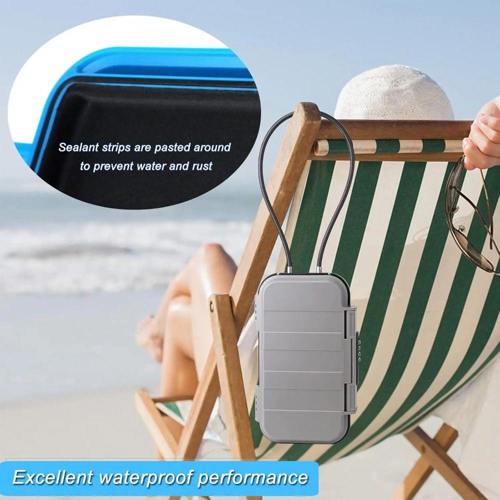 Security Lock Travel Safe Box with Removable Cable Handle Password Storage Box  Travel