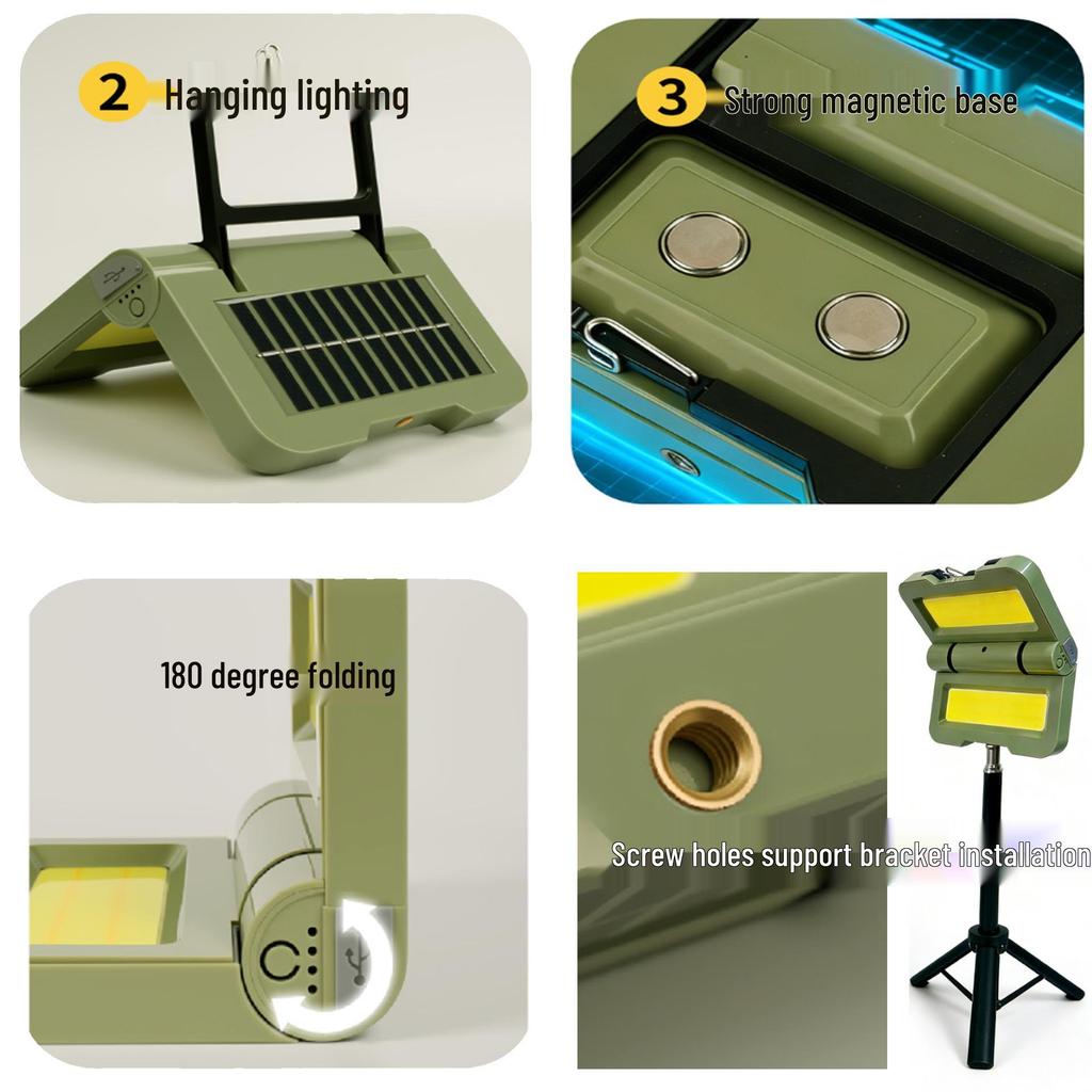 Solar-Powered Outdoor Camping & Emergency Light with Magnetic Base