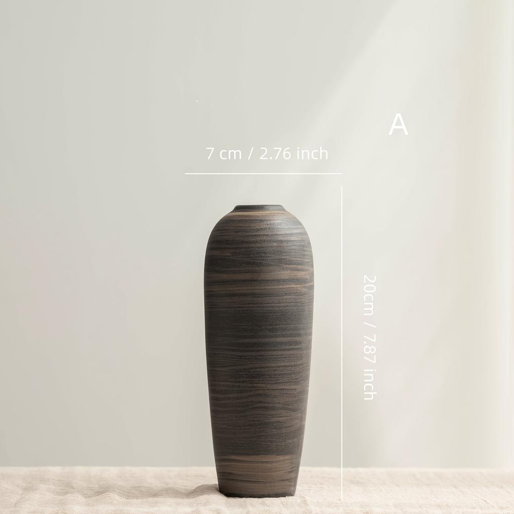 1 Wabi-Sabi Textured Ceramic Vase Home Decor for Instagram Lovers Trendy Ornament, Popular Home Accessory
