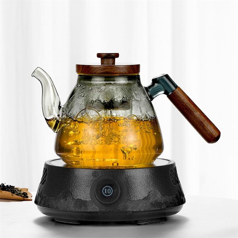1000ml High Borosilicate Glass Teapot Cooking and Steaming Dual Purpose Glass Tea Pot Tea Kettle Tea Infuser Teaware