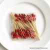 100Pcs Cute Lollipop Bow Burger Buffet Cake Cocktail Fruit Fork Disposable Bamboo Food Fruit Toothpicks For Wedding Party Decor