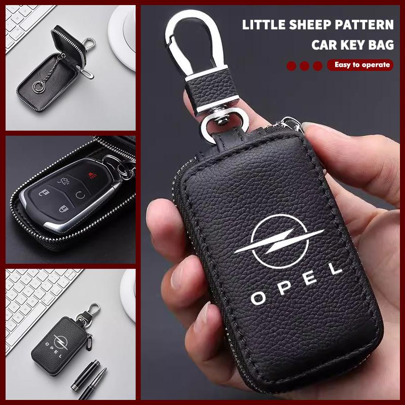 Key Case Multifunctional Key Case Leather Keybag Zipper Keychain Wallet For Opel Astra G J H Insignia Zafira Corsa D C Vectra