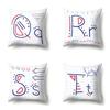 Polyester Pillow Case Decoration Home 26 English Letter Printing Pillow Case British Style Bedside Cushion Cover