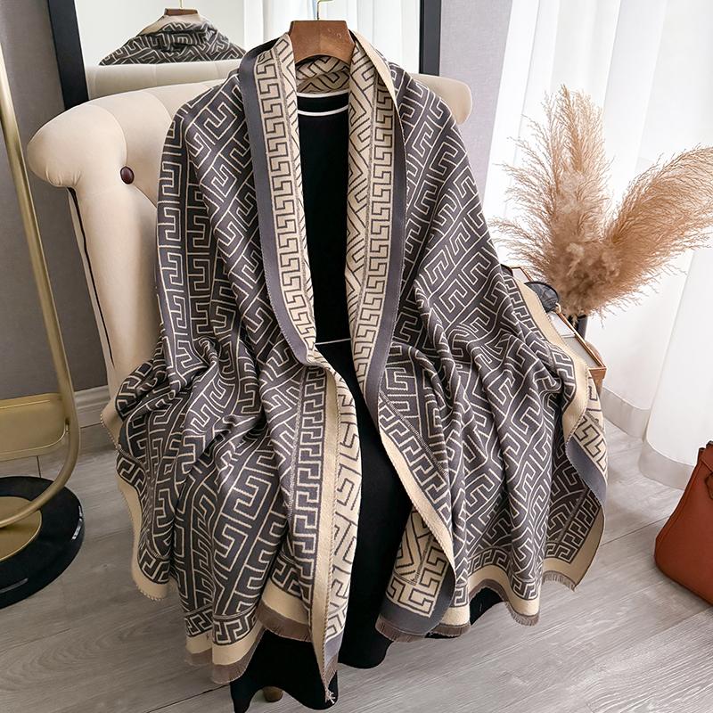 Winter Warm Cashmere Scarf for Women Luxury Pashmina Blanket Thick Shawl Wrap Neckerchief Fashion Bufanda Echarpe Poncho 