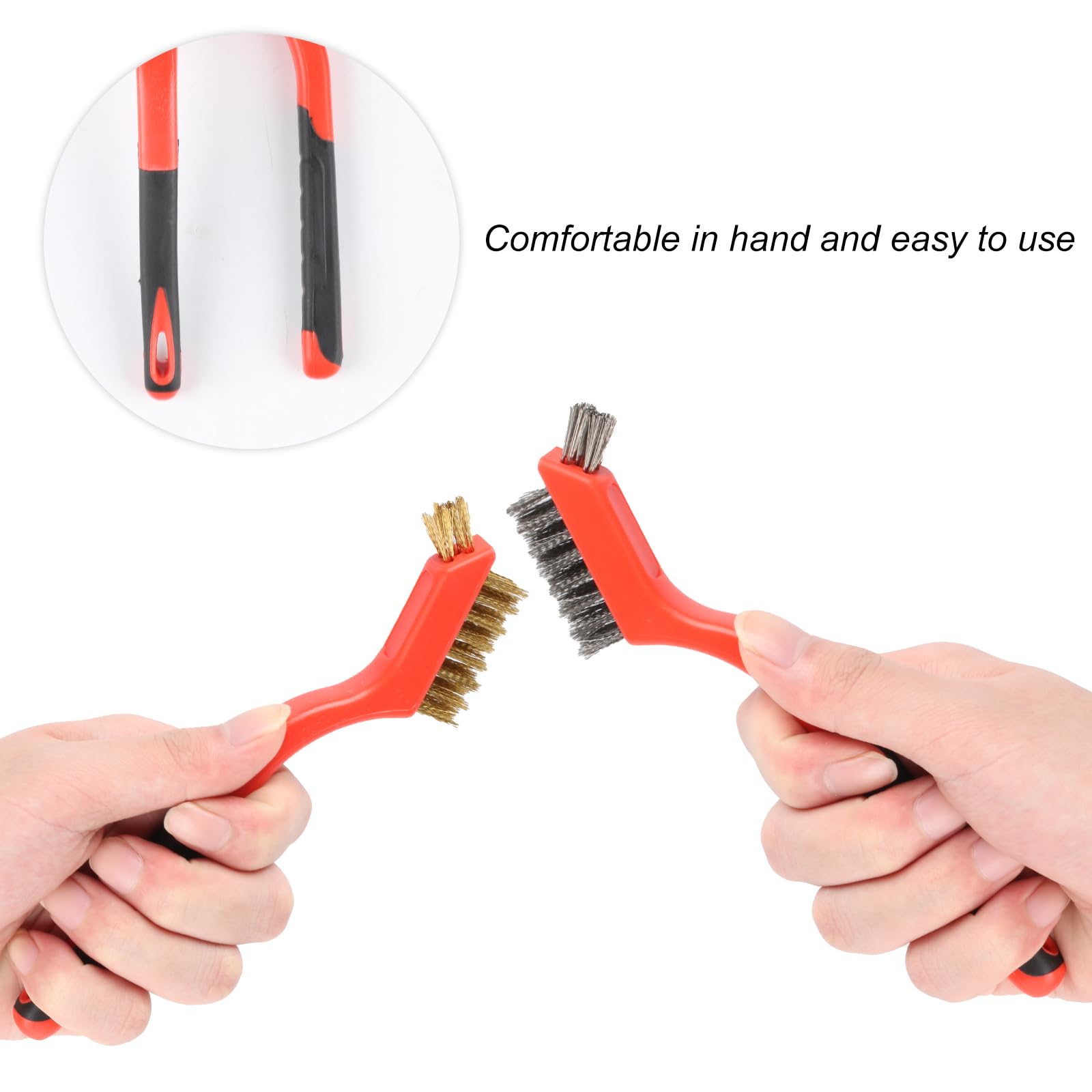 

3 pieces of wire brushes made of stainless steel, carbon & nylon for wood, drilling, cleaning & rust removal - 3 small brushes серый
