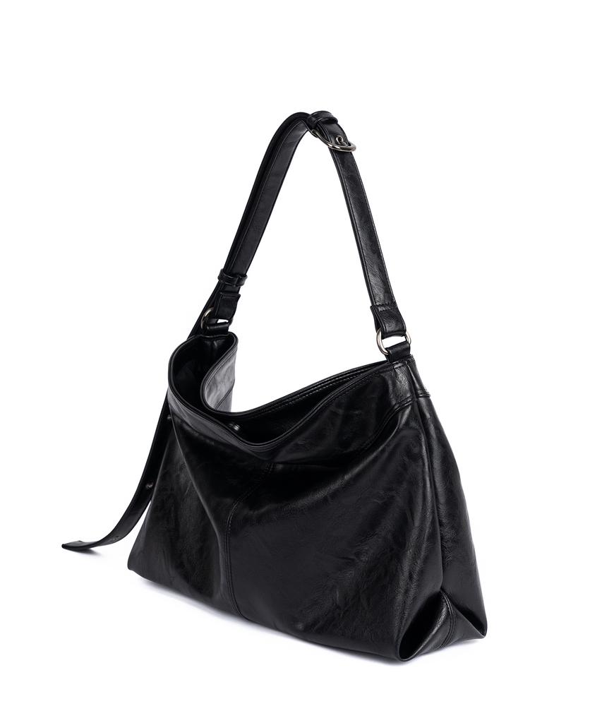 Haharchive Contour Belted Bag (Black Leather)
