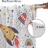 Kids Outer Space Rocket Curtains Cartoon Universe Galaxy Starry Sky Cosmos Boys Girls Study Room Bedroom Curtain For Master Made Of Polyester