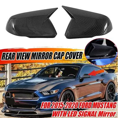 Für US Ford Mustang 2015- ABS Auto Rückspiegel Seitenspiegel Abdeckung Flügelkappe Außen Türgehäuse Schale Zierleiste Klebeaufkleber