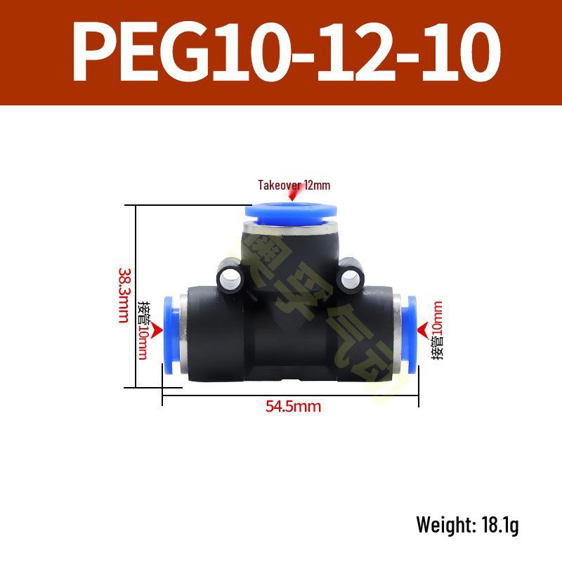 Pneumatická T-redukce rychlospojka pro PE trubky (4-14 mm)