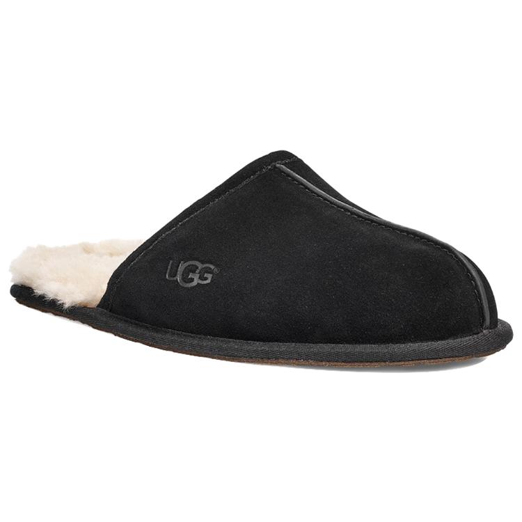 UGG Scuff Slipper Fleece Lined Black Slippers 1101111-BLK