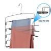 siawadeky 5-Tier Pants Hanger, Set of 2, Non-Marking, Wrinkle-Resistant, 360 Rotating, Multi-Functional Storage, Suitable for Clothes Storage, Compac