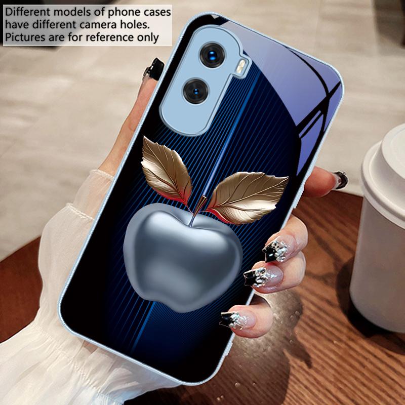 Stripe Gradient Apple Red For Honor 200 90 8X 9X Pro Lite P50 P40 Nova 10 11i P60 Magic4 6 Mate 20 50 Tempered Glass Phone Case