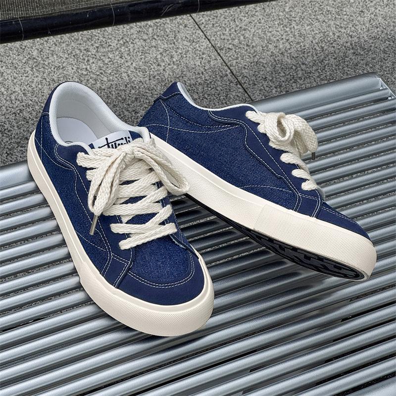 Fashion Mens Cowboy canvas Shoes Breathable Trend Mens board Shoes Thick Sole Trend Comfortable student Skateboard Trainers Footwear