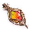 Ammolite Pendant Gemstone Handmade Jewelry, 999 Copper Wire Wrapped Jewelry Pendant, Gift For Wife Jewelry
