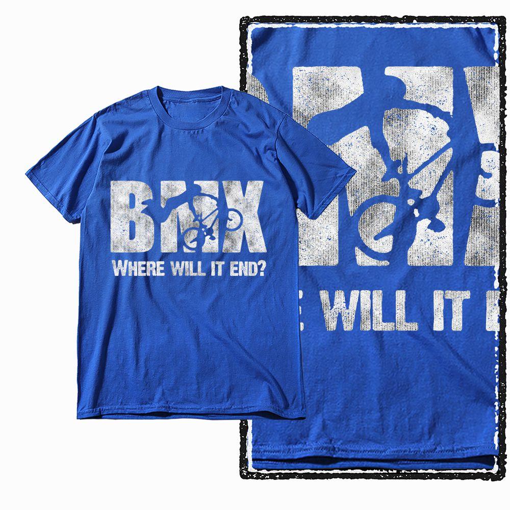 G47 Royal Blue Vintage Streetwear Cotton Men's BMX Bicycle Printed Graphic T-shirt | Big Size Cool O-neck Men's Tee Tshirt