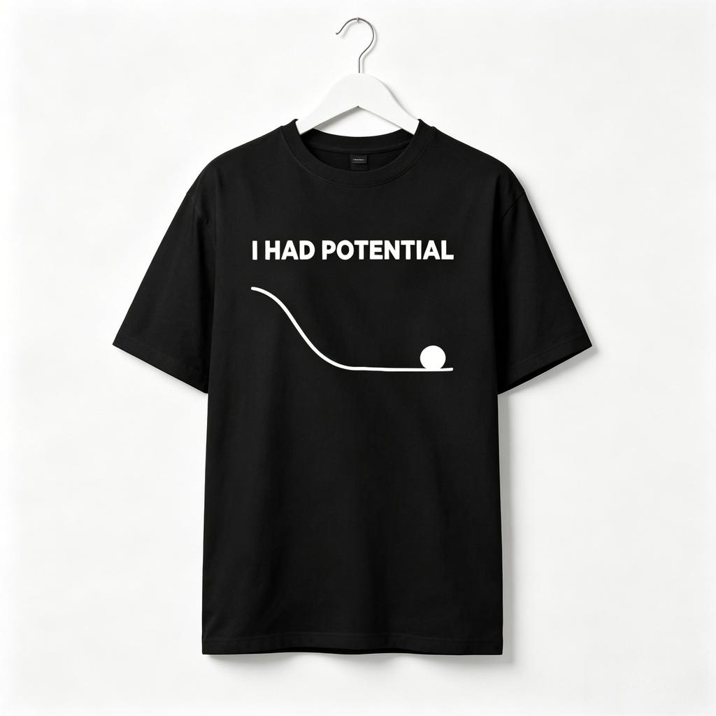 Ik Had Potentieel Grappig Meme T-shirt voor Unisex 100% Katoen Sarcastisch Grafisch T-shirt Casual Korte Mouw Wit 2026 Nieuw