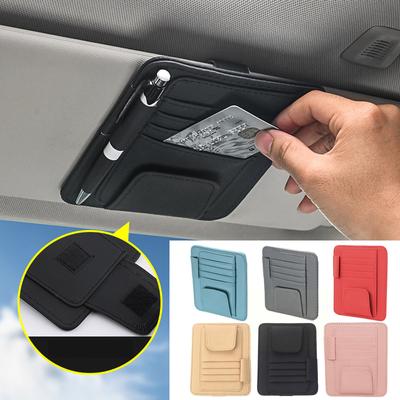 Organizér sluneční clony do auta Vícekapesní Správa úložiště vizitek Držák slunečních brýlí Příslušenství clony Interiér automobilu