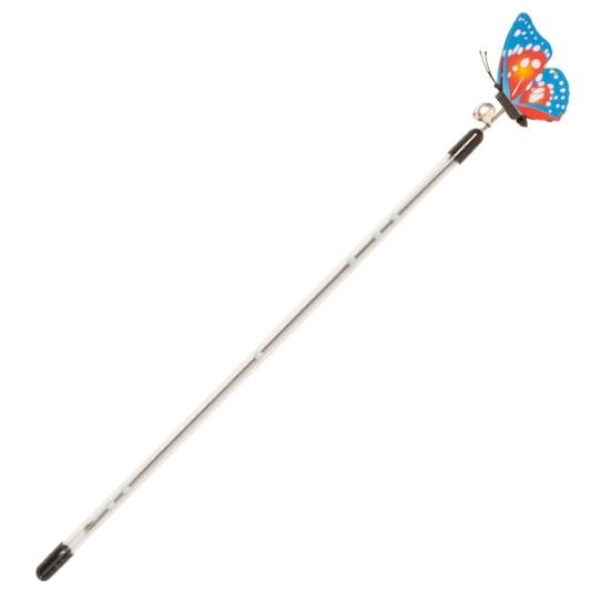 Juguete telescópico con forma de palo para gatos, con cascabel, interactivo y retráctil, con forma de mariposa, divertido juguete para gatos de interior