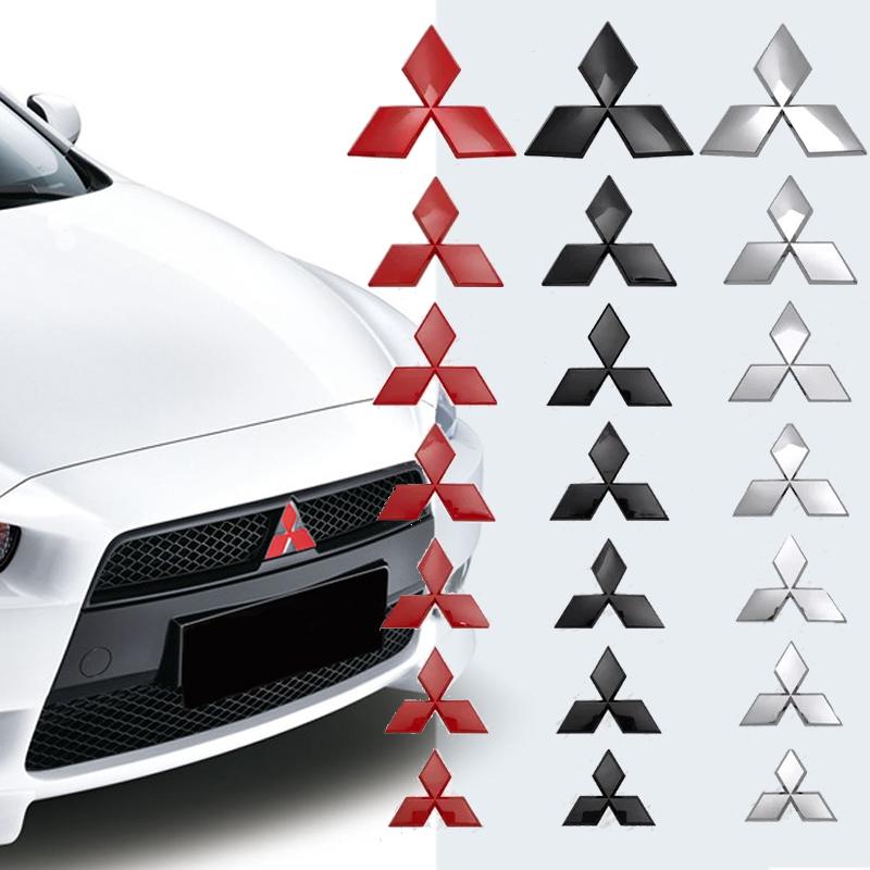 Car Front Grill Emblem Sticker Rear Trunk Badge Decal for Mitsubishi Outlander Ralliart Lancer ASX Pajero Delica EVO Colt L200