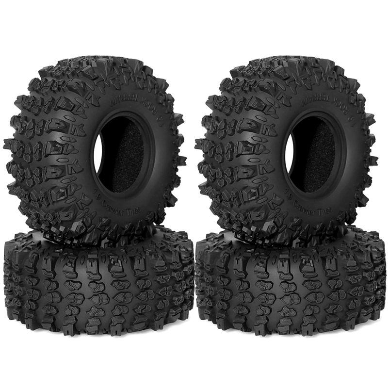 

B69A 1.9 Crawler Tires Rubber Mud Slingers Grappler Wheels Tyres For 1:10 Rock Crawler Car TRX4/RC4WD D90 SCX10 II чорний