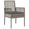 Garden Bistro Set 3 Pcs Grey Poly Rattan